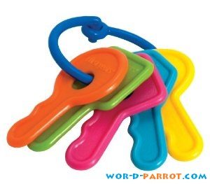 اسباب بازی طوطی دسته کلید رنگی پلاستیکی